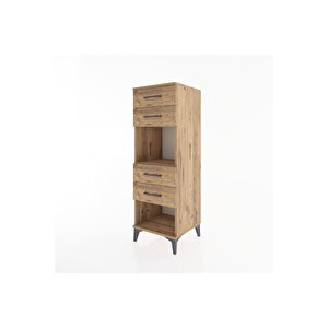 Hyperion Dolap Tek Raflı 4 Çekmeceli 44x44x134 Çam-çam
