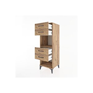 Hyperion Dolap Tek Raflı 4 Çekmeceli 44x44x134 Çam-çam