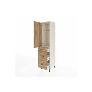 Hyperion Dolap Tek Raflı 3 Çekmeceli Tek Askılı 44x44x195 Aytaşı-çam