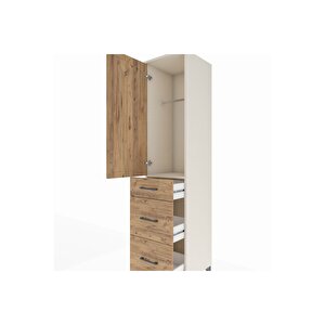 Hyperion Dolap Tek Raflı 3 Çekmeceli Tek Askılı 44x44x195 Aytaşı-çam