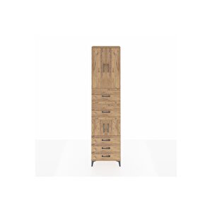 Arges Dolap 4 Raflı 5 Çekmeceli 4 Kapaklı 60x30x243 Çam-çam