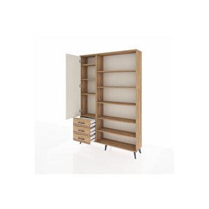 Arges Dolap 9 Raflı 3 Çekmeceli 3 Kapaklı 132x30x195 Çam-aytaşı/çam