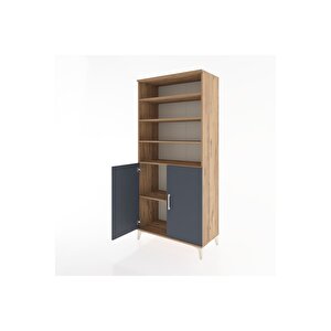 Hyperion Dolap 5 Raflı 2 Kapaklı 88x44x195 Çam-antrasit