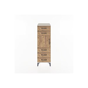 Hyperion Dolap Tek Raflı 5 Çekmeceli Tek Kapaklı 44x44x134 Aytaşı-çam