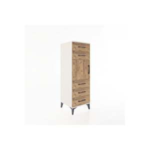 Hyperion Dolap Tek Raflı 5 Çekmeceli Tek Kapaklı 44x44x134 Aytaşı-çam