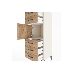Hyperion Dolap Tek Raflı 5 Çekmeceli Tek Kapaklı 44x44x134 Aytaşı-çam