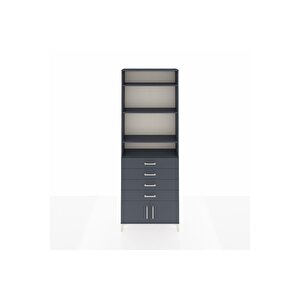 Arges Dolap 4 Raflı 4 Çekmeceli 2 Kapaklı 88x30x243 Antrasit-antrasit