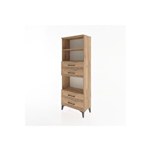 Arges Dolap 3 Raflı 4 Çekmeceli 60x30x163 Çam-çam