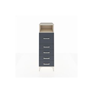 Kronos Dolap Tek Raflı 5 Çekmeceli 44x59x134 Aytaşı-antrasit