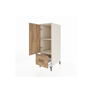 Kronos Dolap 2 Raflı Tek Çekmeceli Tek Kapaklı 44x59x134 Aytaşı-çam