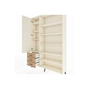 Arges Dolap 9 Raflı 3 Çekmeceli 3 Kapaklı 132x30x195 Aytaşı-aytaşı/çam