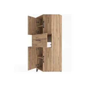 Hyperion Dolap 3 Raflı Tek Çekmeceli 4 Kapaklı 60x44x163 Çam-çam
