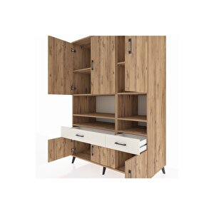 Kronos Dolap 8 Raflı 2 Çekmeceli 6 Kapaklı 132x59x195 Çam-çam/aytaşı