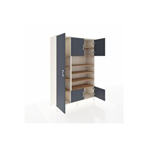 Hyperion Dolap 10 Raflı 5 Kapaklı 132x44x195 Aytaşı-antrasit/çam