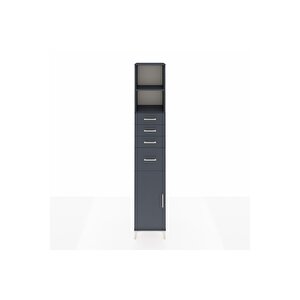 Hyperion Dolap 3 Raflı 4 Çekmeceli Tek Kapaklı 44x44x243 Antrasit-antrasit