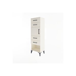 Arges Dolap Tek Raflı 4 Çekmeceli Tek Kapaklı 44x30x134 Aytaşı-aytaşı