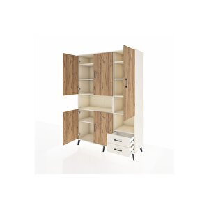 Hyperion Dolap 10 Raflı 2 Çekmeceli 5 Kapaklı 132x44x195 Aytaşı-çam/aytaşı