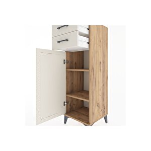 Hyperion Dolap 2 Raflı 2 Çekmeceli Tek Kapaklı 44x44x134 Çam-aytaşı