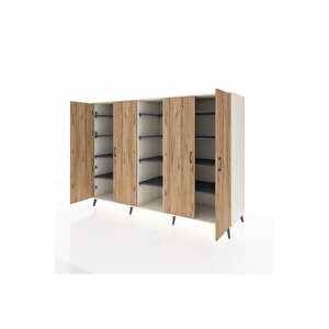 Kronos Dolap 12 Raflı 4 Kapaklı 220x59x163 Aytaşı-çam/antrasit