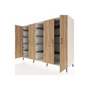 Kronos Dolap 12 Raflı 4 Kapaklı 220x59x163 Aytaşı-çam/antrasit