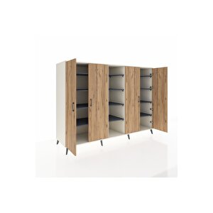 Kronos Dolap 12 Raflı 4 Kapaklı 220x59x163 Aytaşı-çam/antrasit