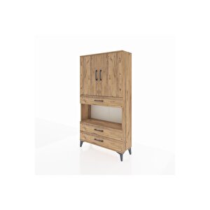 Arges Dolap 3 Raflı 3 Çekmeceli 2 Kapaklı 88x30x163 Çam-çam