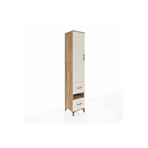 Hyperion Dolap 3 Raflı 2 Çekmeceli Tek Askılı 44x44x243 Çam-aytaşı