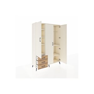 Hyperion Dolap 6 Raflı 3 Çekmeceli Tek Askılı 132x44x195 Aytaşı-aytaşı/çam