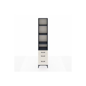 Arges Dolap 4 Raflı 3 Çekmeceli 44x30x221 Antrasit-aytaşı