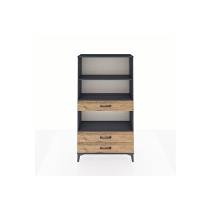 Arges Dolap 3 Raflı 3 Çekmeceli 88x30x163 Antrasit-çam