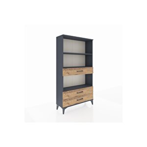 Arges Dolap 3 Raflı 3 Çekmeceli 88x30x163 Antrasit-çam