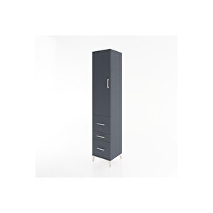 Hyperion Dolap 2 Raflı 3 Çekmeceli Tek Askılı 44x44x221 Antrasit-antrasit