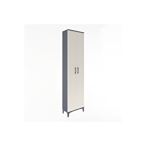 Arges Dolap 4 Raflı 2 Kapaklı 60x30x243 Antrasit-aytaşı