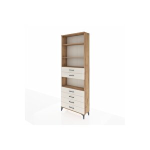 Arges Dolap 4 Raflı 6 Çekmeceli 88x30x243 Çam-aytaşı