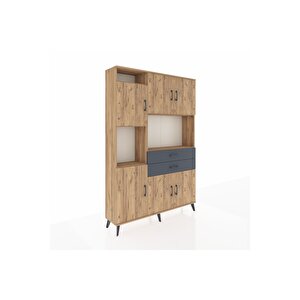 Arges Dolap 8 Raflı 2 Çekmeceli 6 Kapaklı 132x30x195 Çam-çam/antrasit