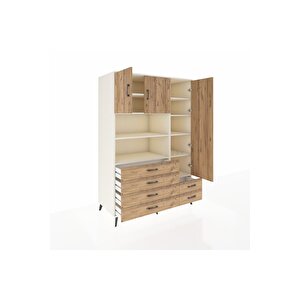 Kronos Dolap 9 Raflı 6 Çekmeceli 3 Kapaklı 132x59x195 Aytaşı-çam/çam