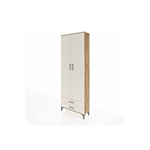 Arges Dolap 5 Raflı 2 Çekmeceli 2 Kapaklı 88x30x243 Çam-aytaşı