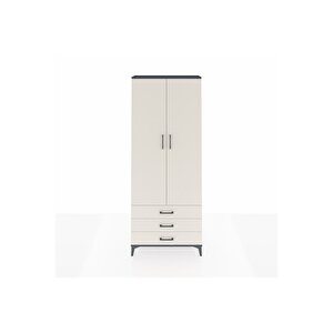 Arges Dolap 4 Raflı 3 Çekmeceli 2 Kapaklı 88x30x221 Antrasit-aytaşı