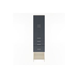 Arges Dolap 3 Raflı 4 Çekmeceli 2 Kapaklı 60x30x243 Aytaşı-antrasit