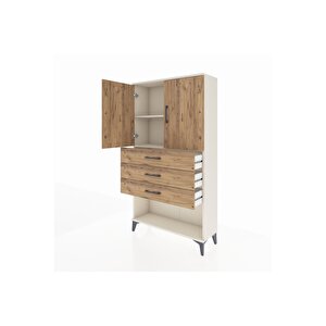 Arges Dolap 2 Raflı 3 Çekmeceli 2 Kapaklı 88x30x163 Aytaşı-çam