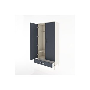 Hyperion Dolap 2 Raflı Tek Çekmeceli Tek Askılı 88x44x182 Aytaşı-antrasit