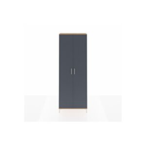 Arges Dolap 5 Raflı 2 Kapaklı 88x30x243 Çam-antrasit