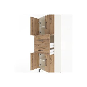Arges Dolap 3 Raflı 2 Çekmeceli 4 Kapaklı 60x30x163 Aytaşı-çam