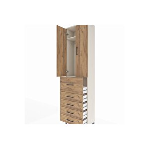 Arges Dolap 2 Raflı 5 Çekmeceli 2 Kapaklı 60x30x221 Aytaşı-çam