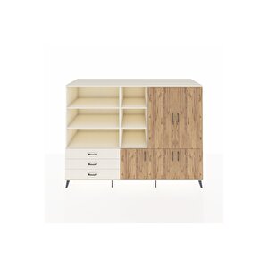 Kronos Dolap 11 Raflı 3 Çekmeceli 5 Kapaklı 220x59x163 Aytaşı-çam/aytaşı