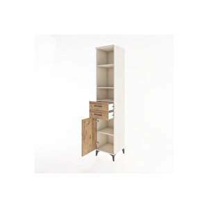 Hyperion Dolap 4 Raflı 2 Çekmeceli Tek Kapaklı 44x44x221 Aytaşı-çam