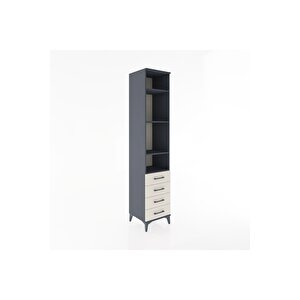 Hyperion Dolap 4 Raflı 4 Çekmeceli 44x44x221 Antrasit-aytaşı