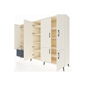 Hyperion Dolap 12 Raflı 2 Çekmeceli 7 Kapaklı 220x44x163 Aytaşı-aytaşı/antrasit