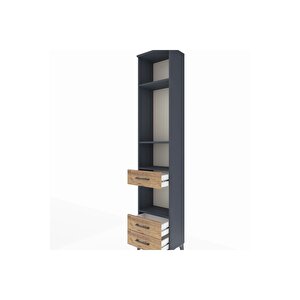 Arges Dolap 4 Raflı 3 Çekmeceli 44x30x221 Antrasit-çam