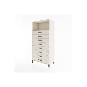 Hyperion Dolap Tek Raflı 8 Çekmeceli 88x44x182 Aytaşı-aytaşı